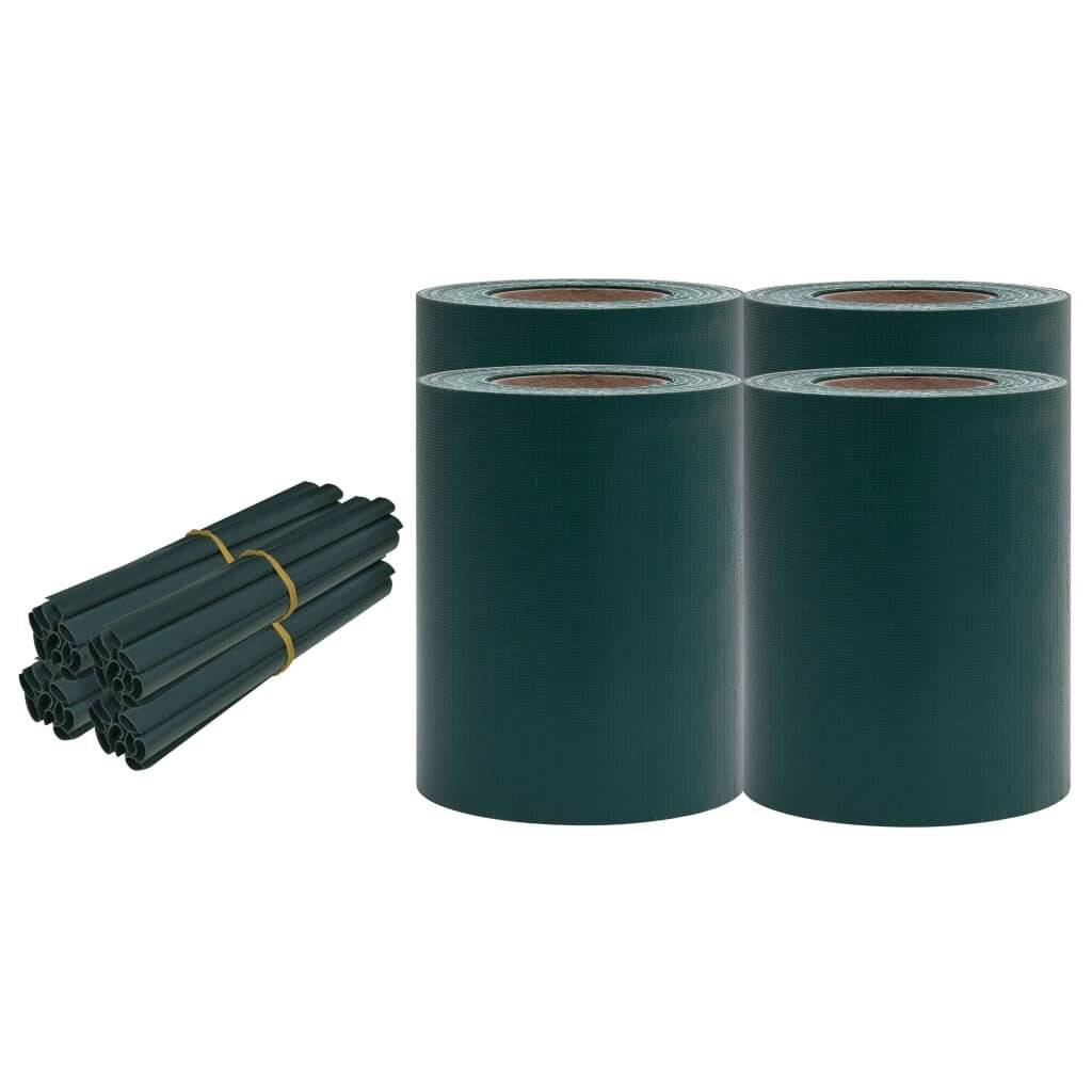 Garten-Sichtschutz 4 Stk. PVC 35x0,19 m Mattgrün-1
