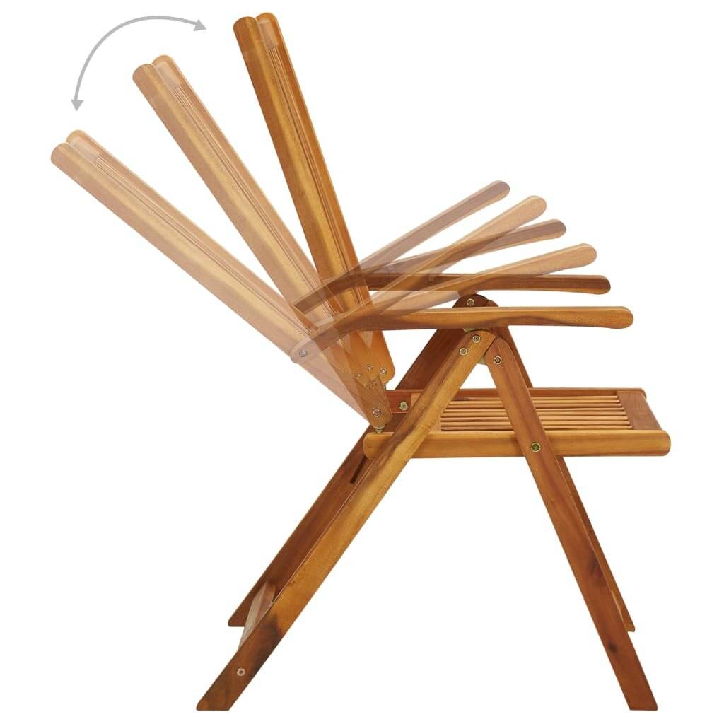 Garten-Liegestühle 2 Stk. mit Kissen Akazie Massivholz-4