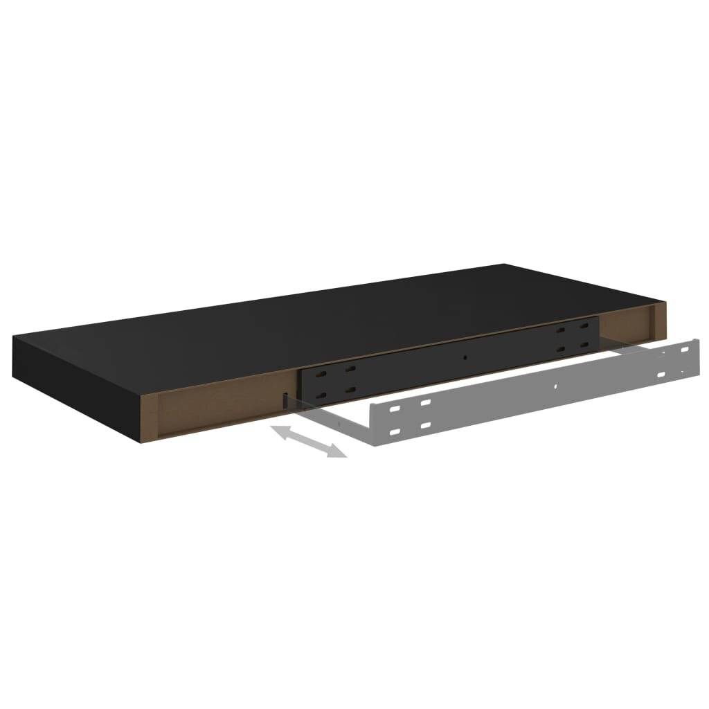 Wandregale Schwebend 2 Stk. Schwarz 60x23,5x3,8cm MDF-5