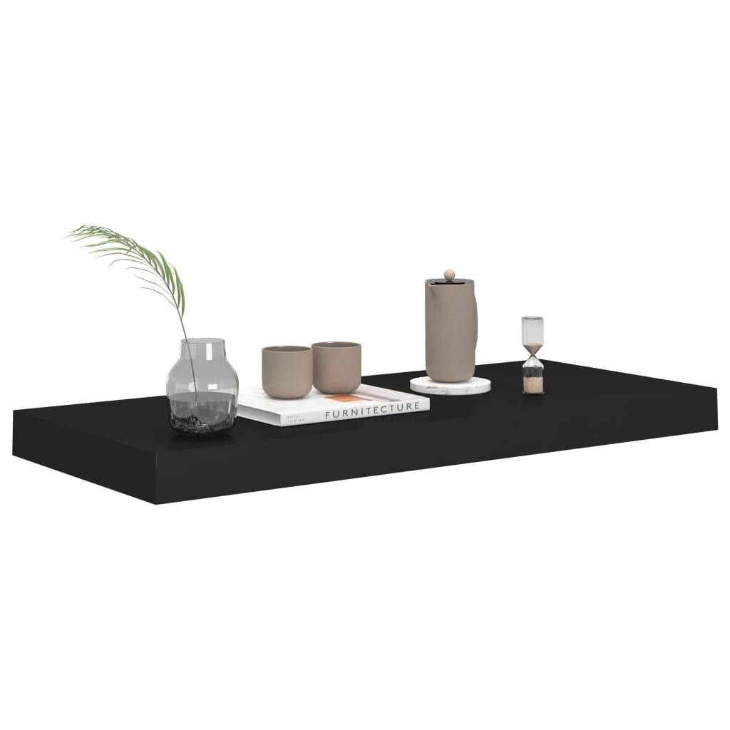 Wandregale Schwebend 2 Stk. Schwarz 60x23,5x3,8cm MDF-1