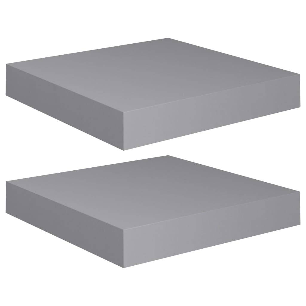 Schwebende Wandregale 2 Stk. Grau 23x23,5x3,8cm MDF-1