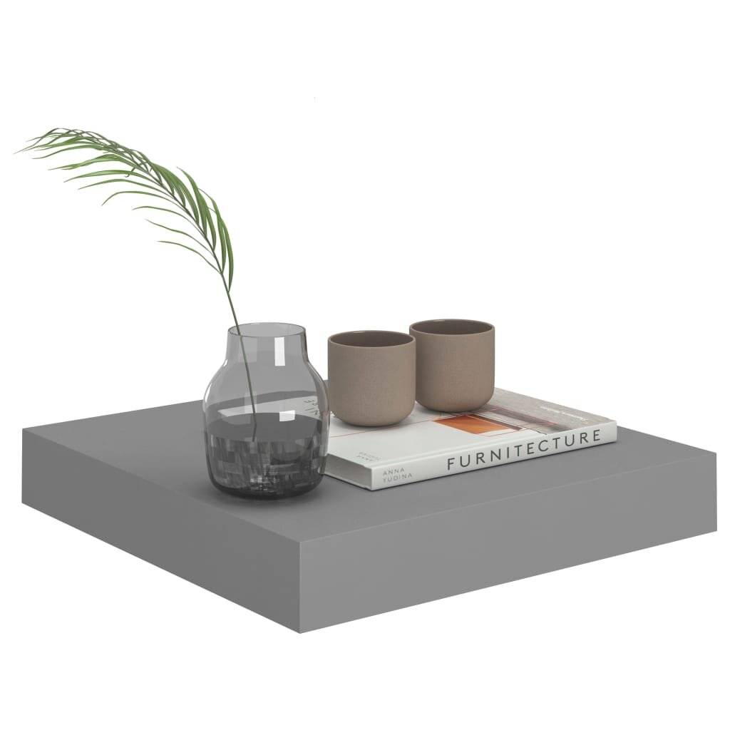 Schwebende Wandregale 2 Stk. Grau 23x23,5x3,8cm MDF-2