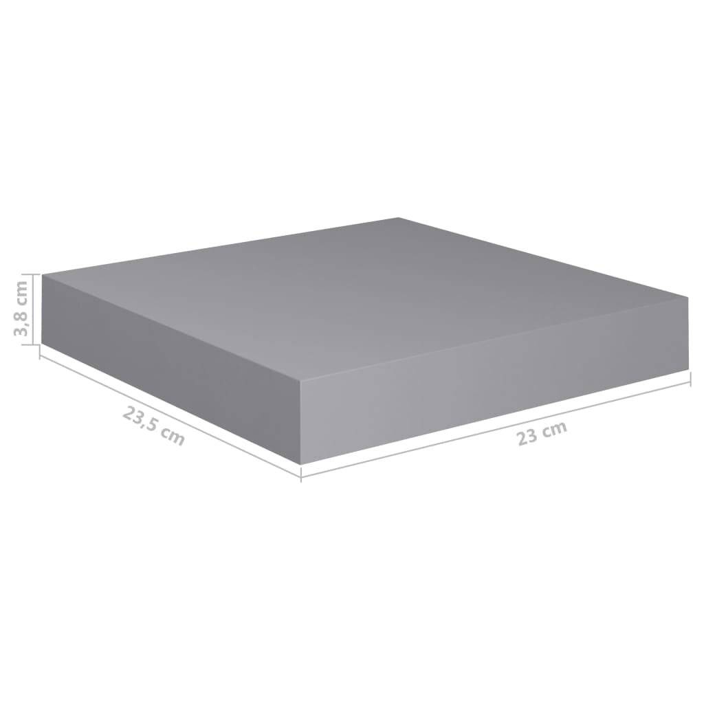 Symbolbild für Schwebende Wandregale 2 Stk. Grau 23x23,5x3,8cm MDF
