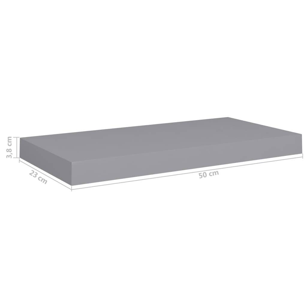 Symbolbild für Schwebende Wandregale 2 Stk. Grau 50x23x3,8cm MDF