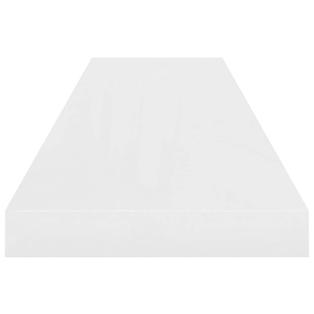 Schwebende Wandregale 2 Stk. Hochglanz-Weiß 90x23,5x3,8cm MDF-5