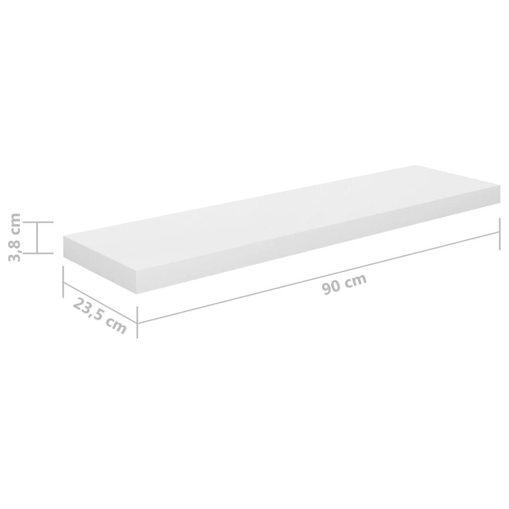 Symbolbild für Schwebende Wandregale 2 Stk. Hochglanz-Weiß 90x23,5x3,8cm MDF