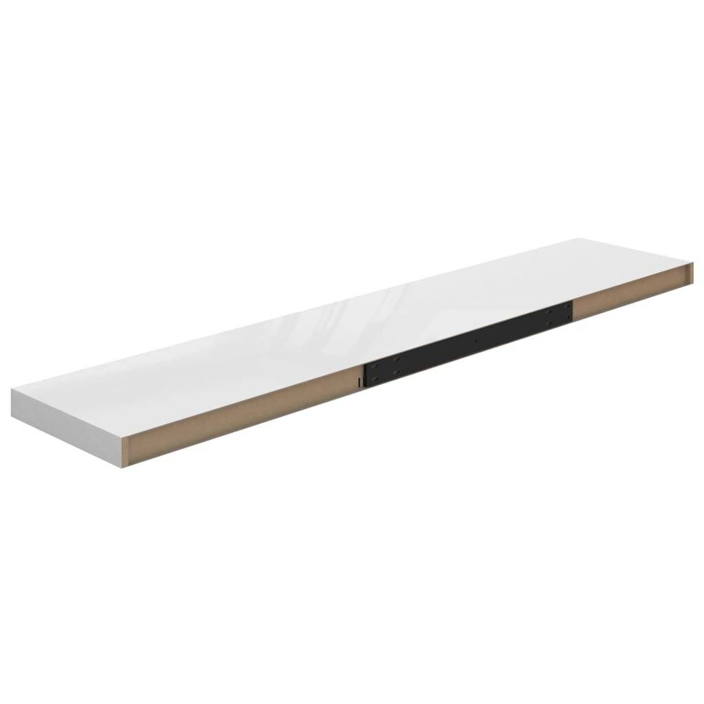 Schwebende Wandregale 4 Stk. Hochglanz-Weiß 120x23,5x3,8cm MDF-6