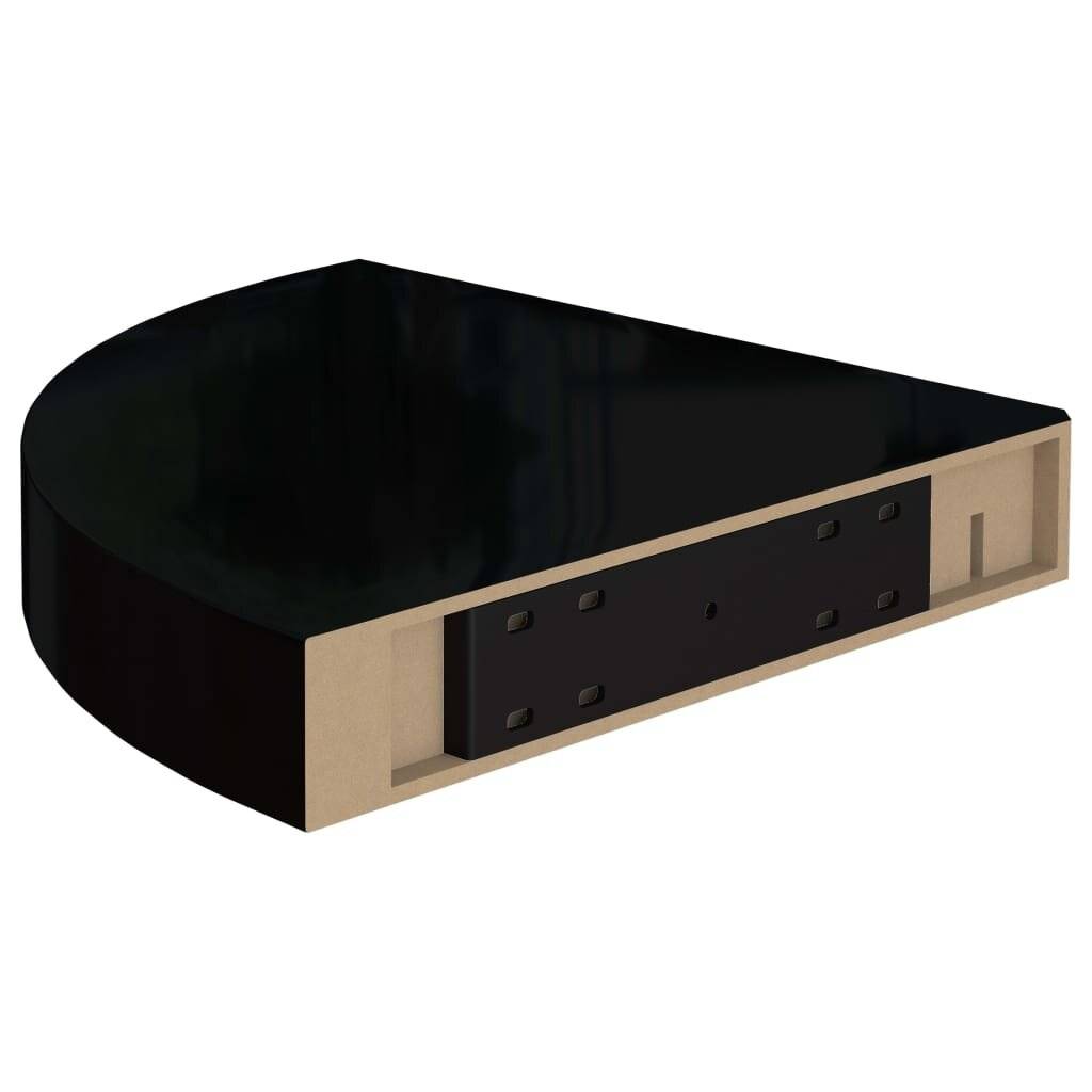 Eck-Schweberegale 4 Stk. Hochglanz-Schwarz 25x25x3,8 cm MDF-5