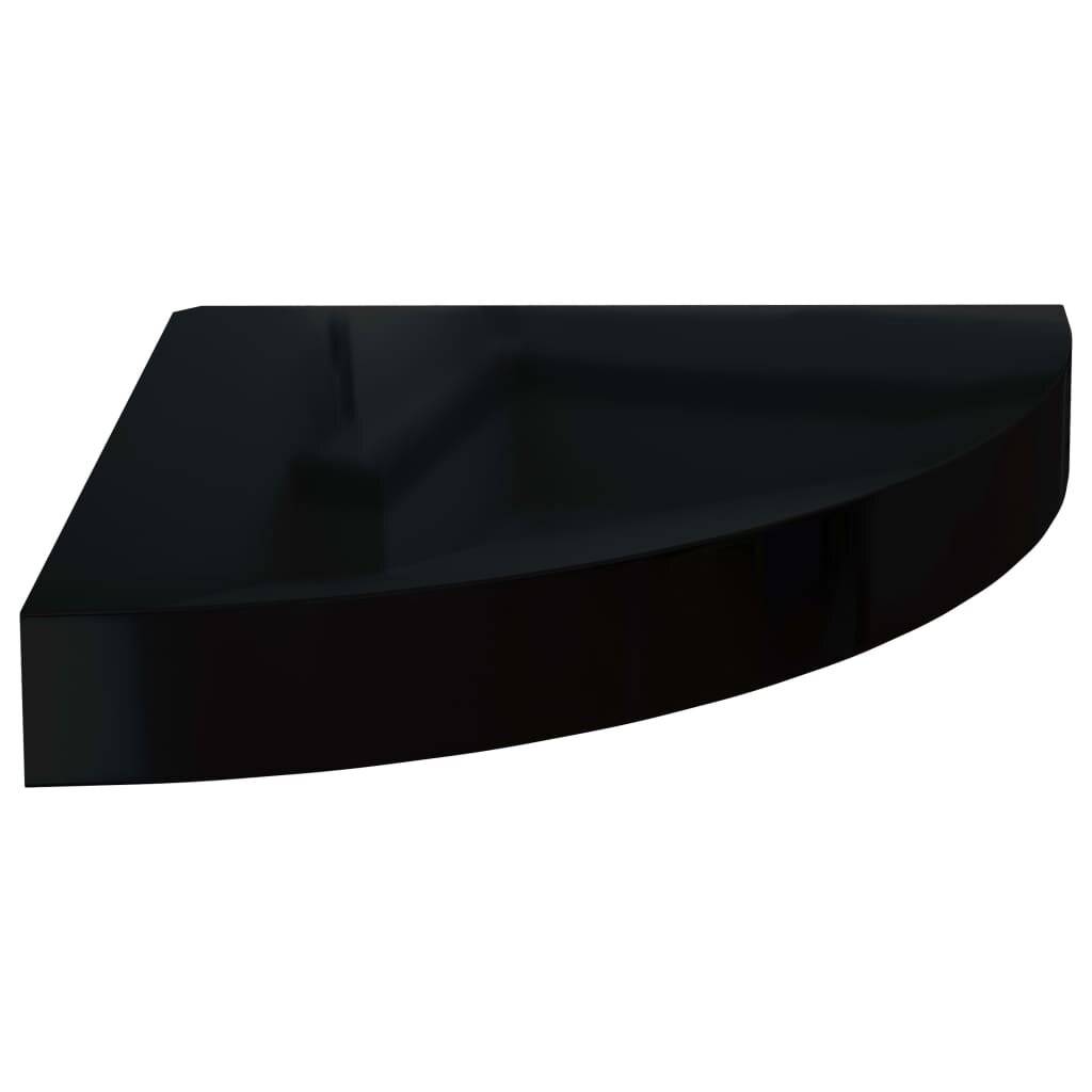 Eck-Schweberegale 4 Stk. Hochglanz-Schwarz 25x25x3,8 cm MDF-1
