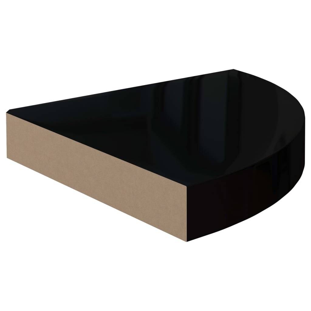 Eck-Schweberegale 4 Stk. Hochglanz-Schwarz 25x25x3,8 cm MDF-3