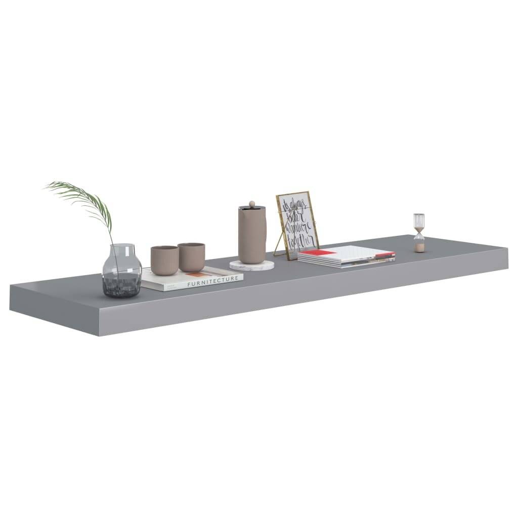 Schwebende Wandregale 4 Stk. Grau 90x23,5x3,8cm MDF-2