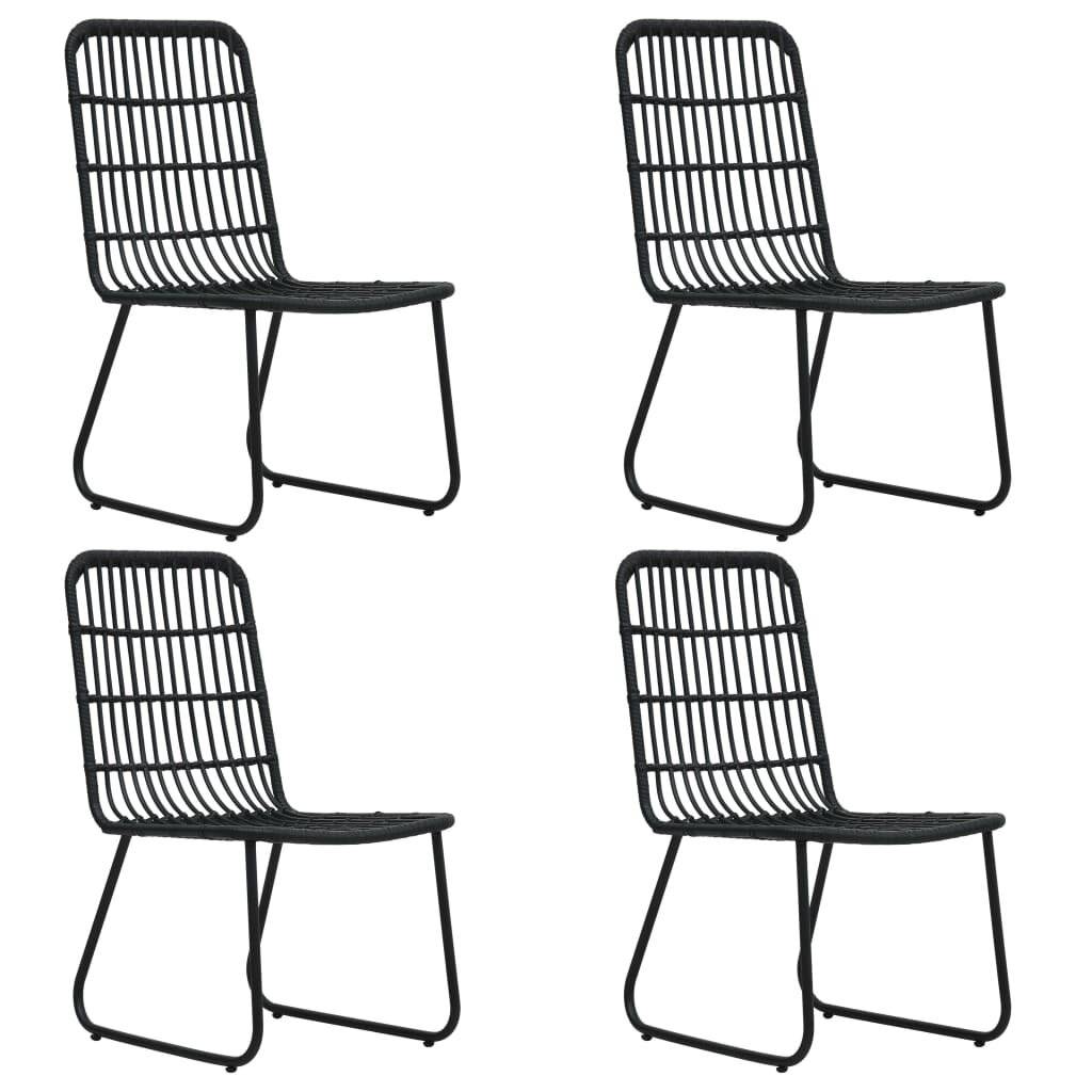 5-tlg. Garten-Essgruppe Poly Rattan und Glas-1