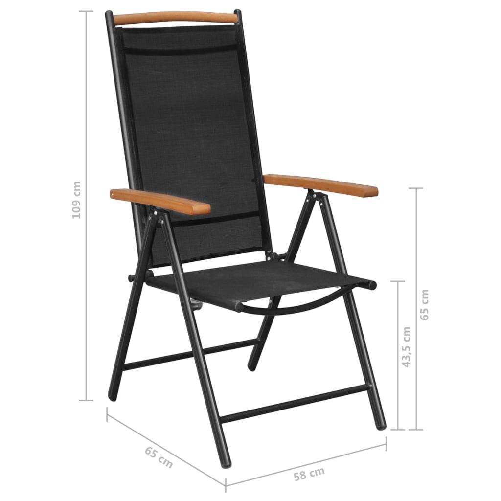 Symbolbild für 9-tlg. Garten-Essgruppe Aluminium Schwarz