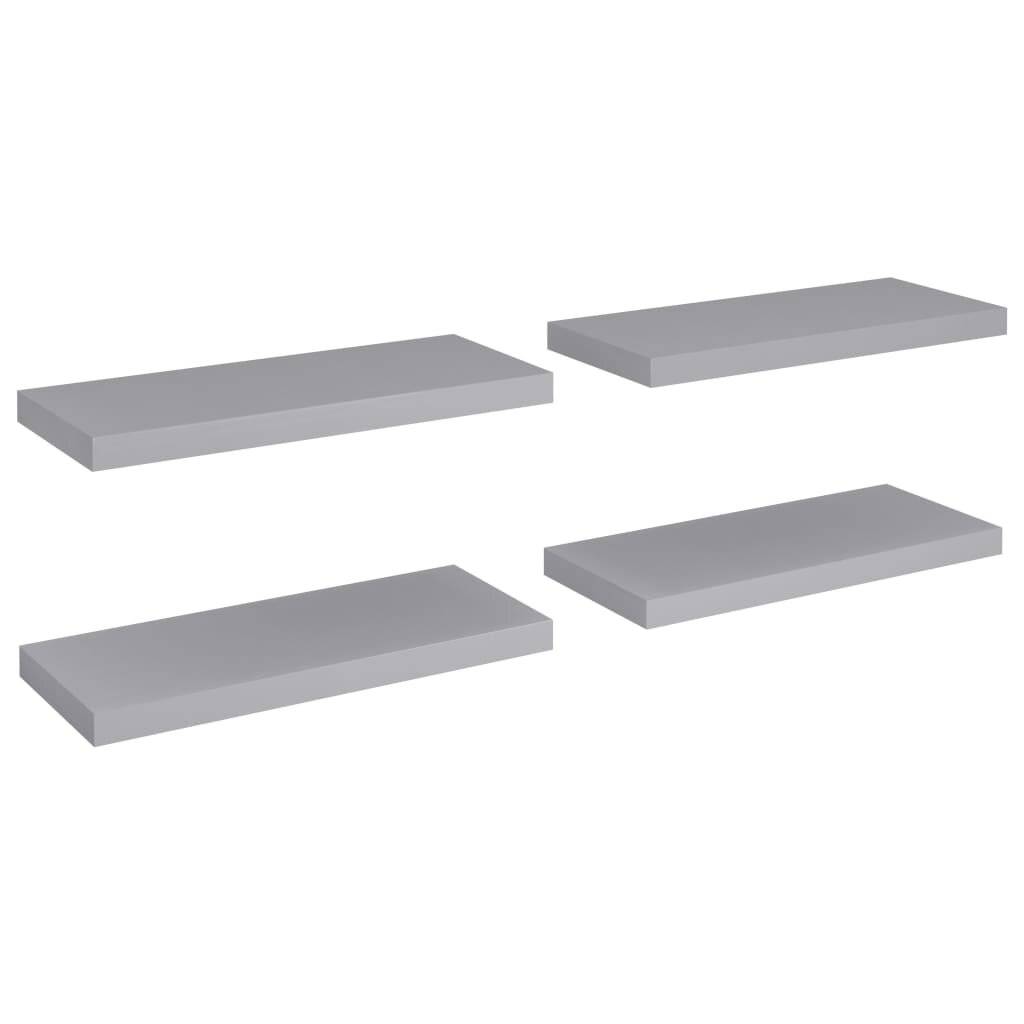 Schwebende Wandregale 4 Stk. Grau 60x23,5x3,8cm MDF-1
