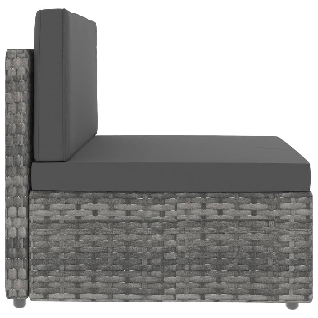 5-tlg. Garten-Lounge-Set Poly Rattan Grau-6