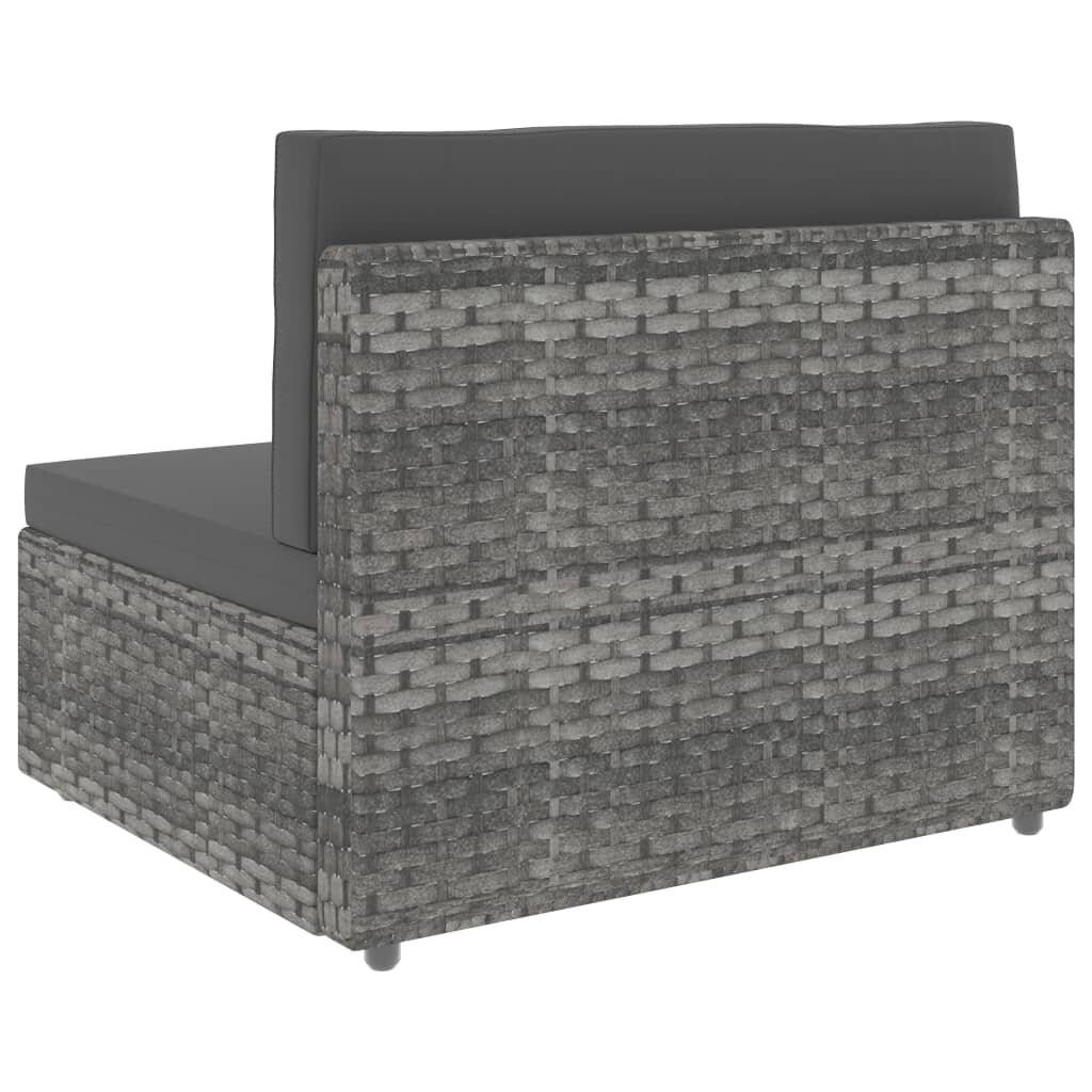 Symbolbild für 5-tlg. Garten-Lounge-Set Poly Rattan Grau