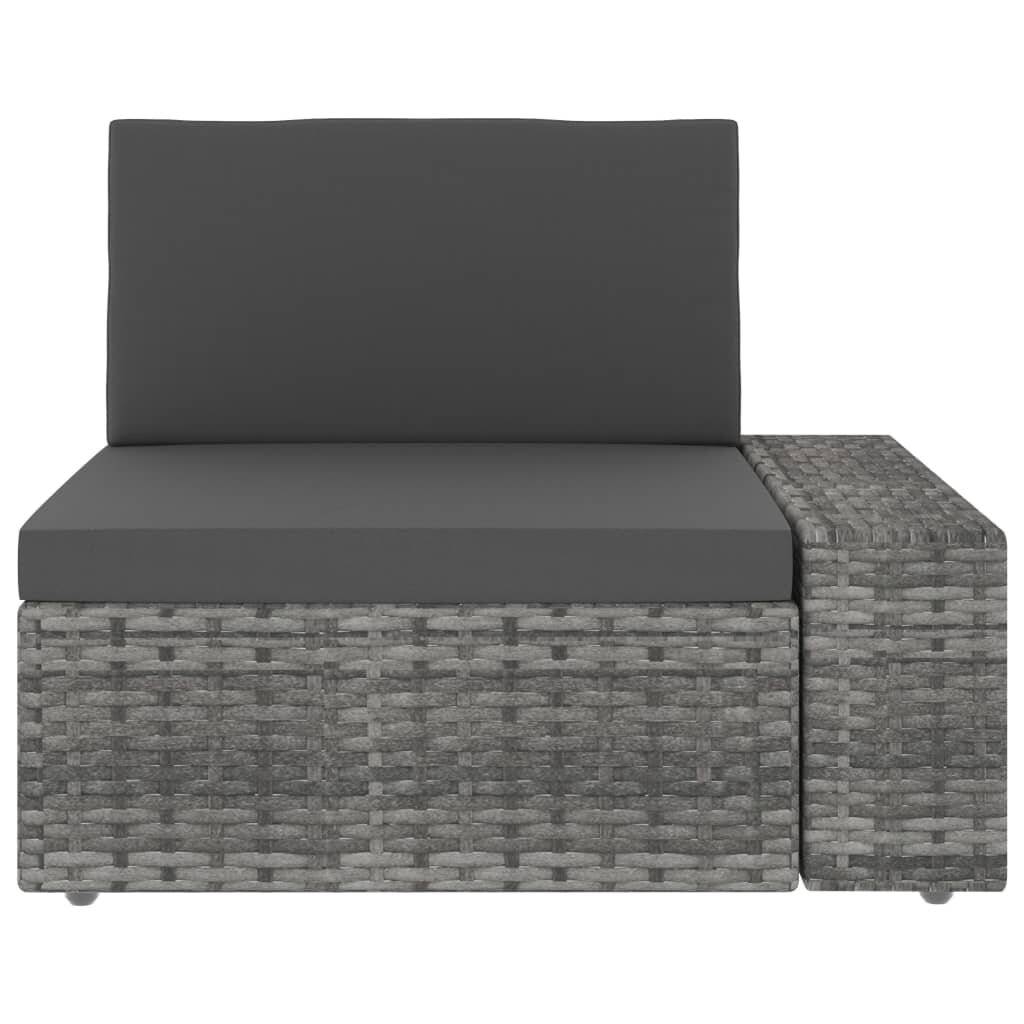 Symbolbild für 5-tlg. Garten-Lounge-Set Poly Rattan Grau