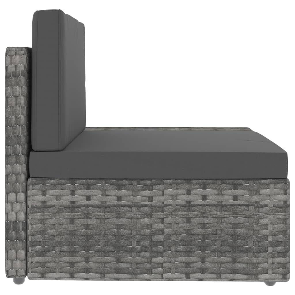 Symbolbild für 5-tlg. Garten-Lounge-Set Poly Rattan Grau