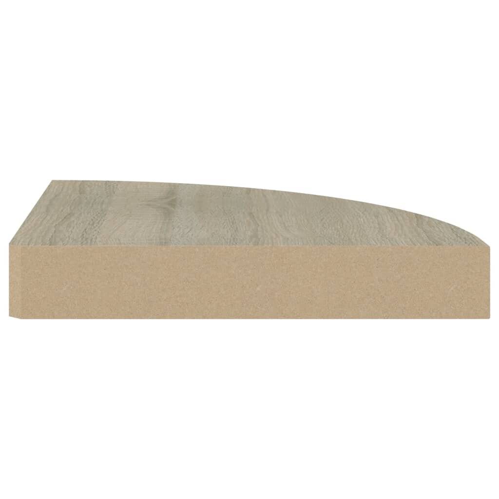 Eck-Schweberegale 4 Stk. Eichefarben 25x25x3,8 cm MDF-5