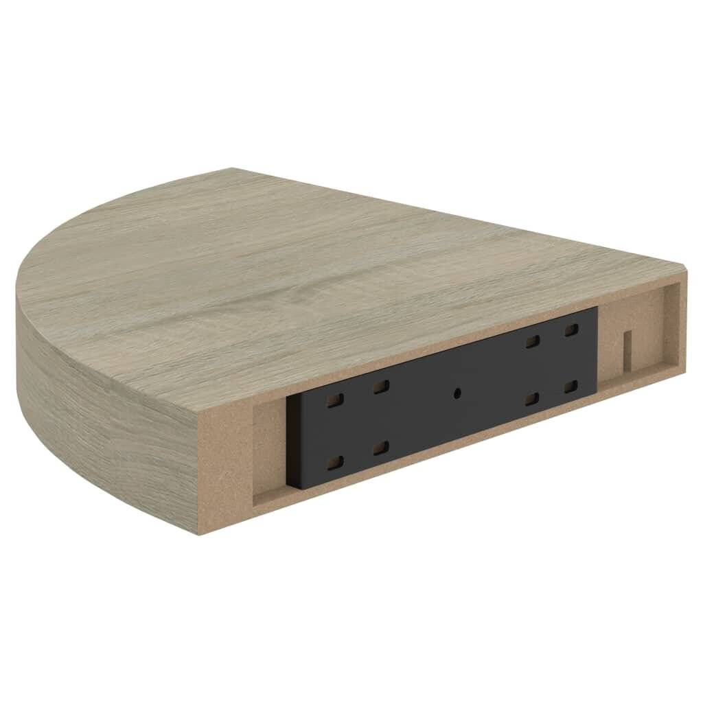 Eck-Schweberegale 4 Stk. Eichefarben 25x25x3,8 cm MDF-6