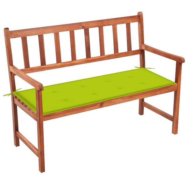 Gartenbank mit Auflage 120 cm Massivholz Akazie
