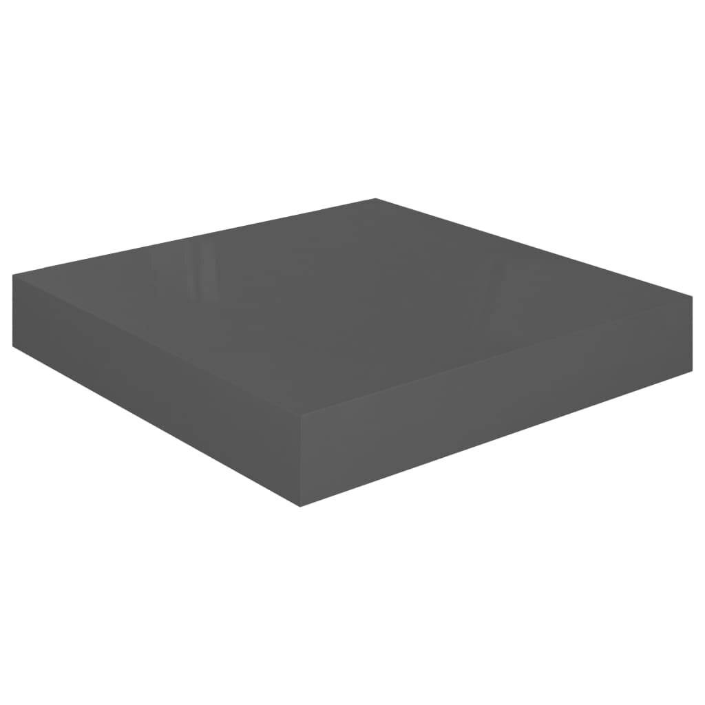Schwebende Wandregale 2 Stk. Hochglanz-Grau 23x23,5x3,8cm MDF-3