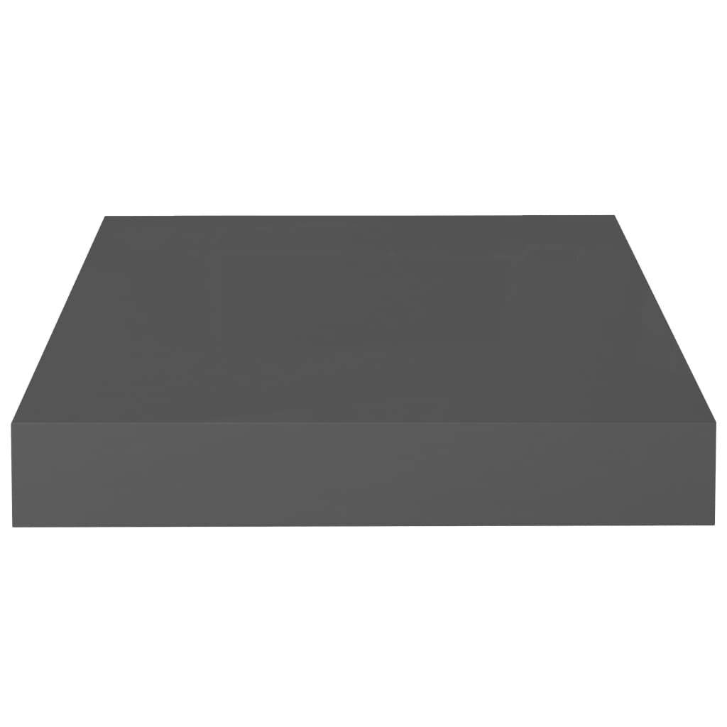 Schwebende Wandregale 2 Stk. Hochglanz-Grau 23x23,5x3,8cm MDF-4