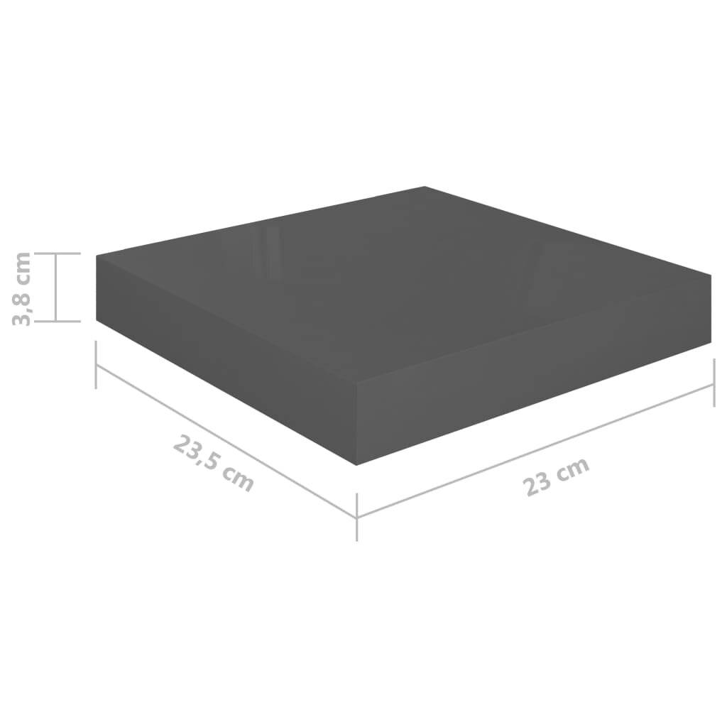 Symbolbild für Schwebende Wandregale 2 Stk. Hochglanz-Grau 23x23,5x3,8cm MDF