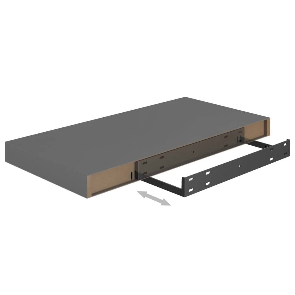 Symbolbild für Schwebende Wandregale 2 Stk. Hochglanz-Grau 50x23x3,8cm MDF