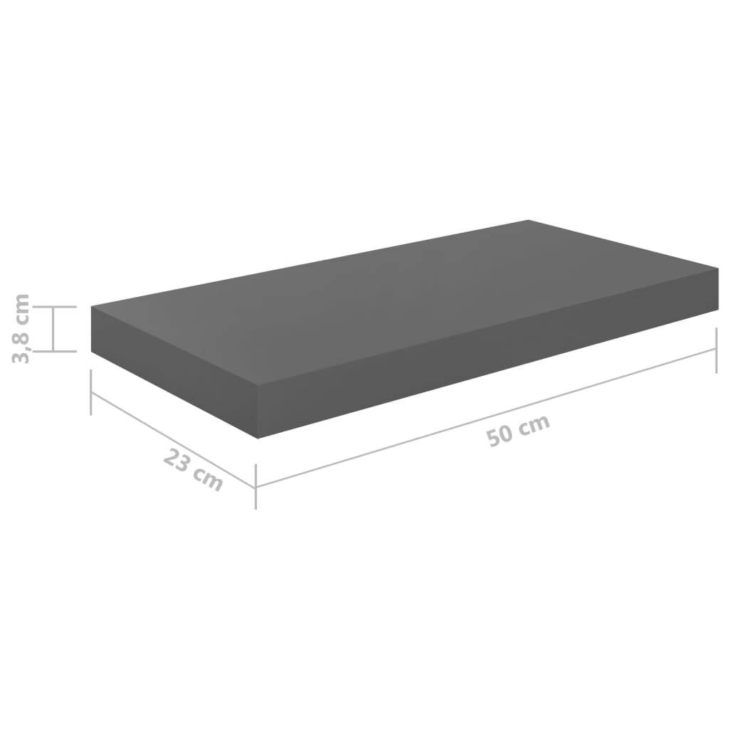 Symbolbild für Schwebende Wandregale 4 Stk. Hochglanz-Grau 50x23x3,8cm MDF