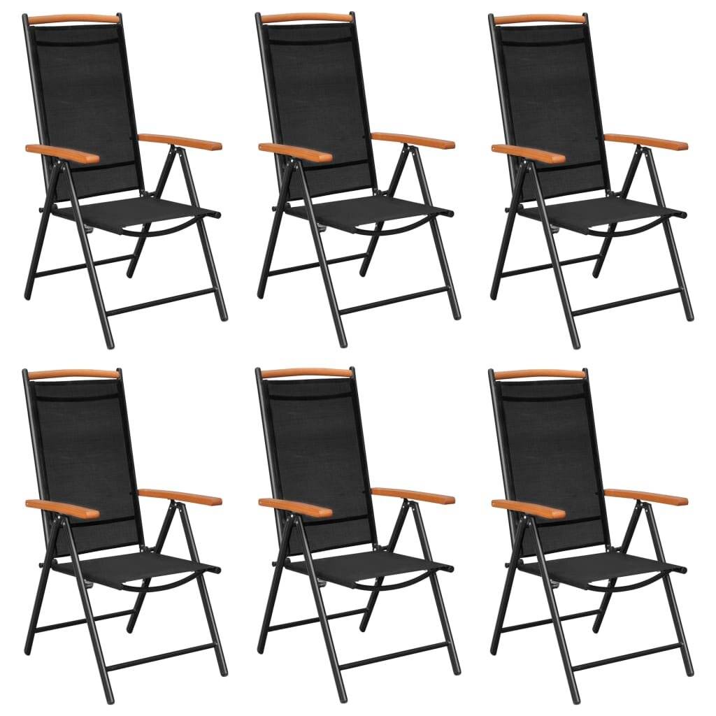 Gartenstühle Klappbar 6 Stk. Textilene Schwarz-0