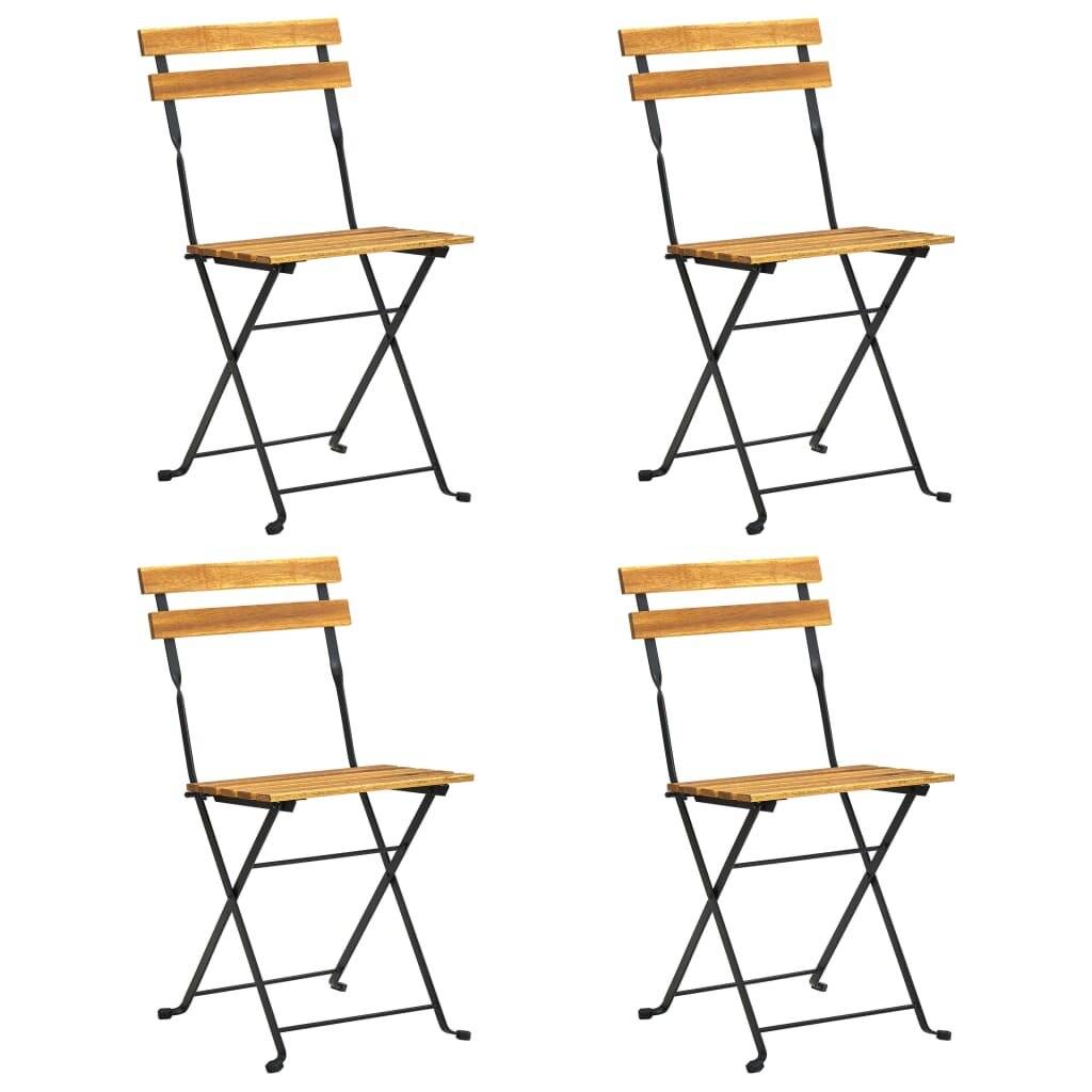 Klappbare Bistrostühle 4 Stk. Massivholz Akazie-1