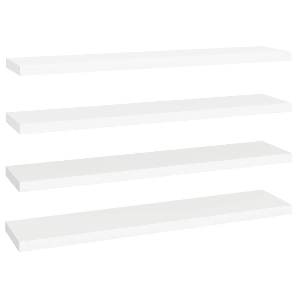 Schwebende Wandregale 4 Stk. Weiß 120x23,5x3,8 cm MDF-1