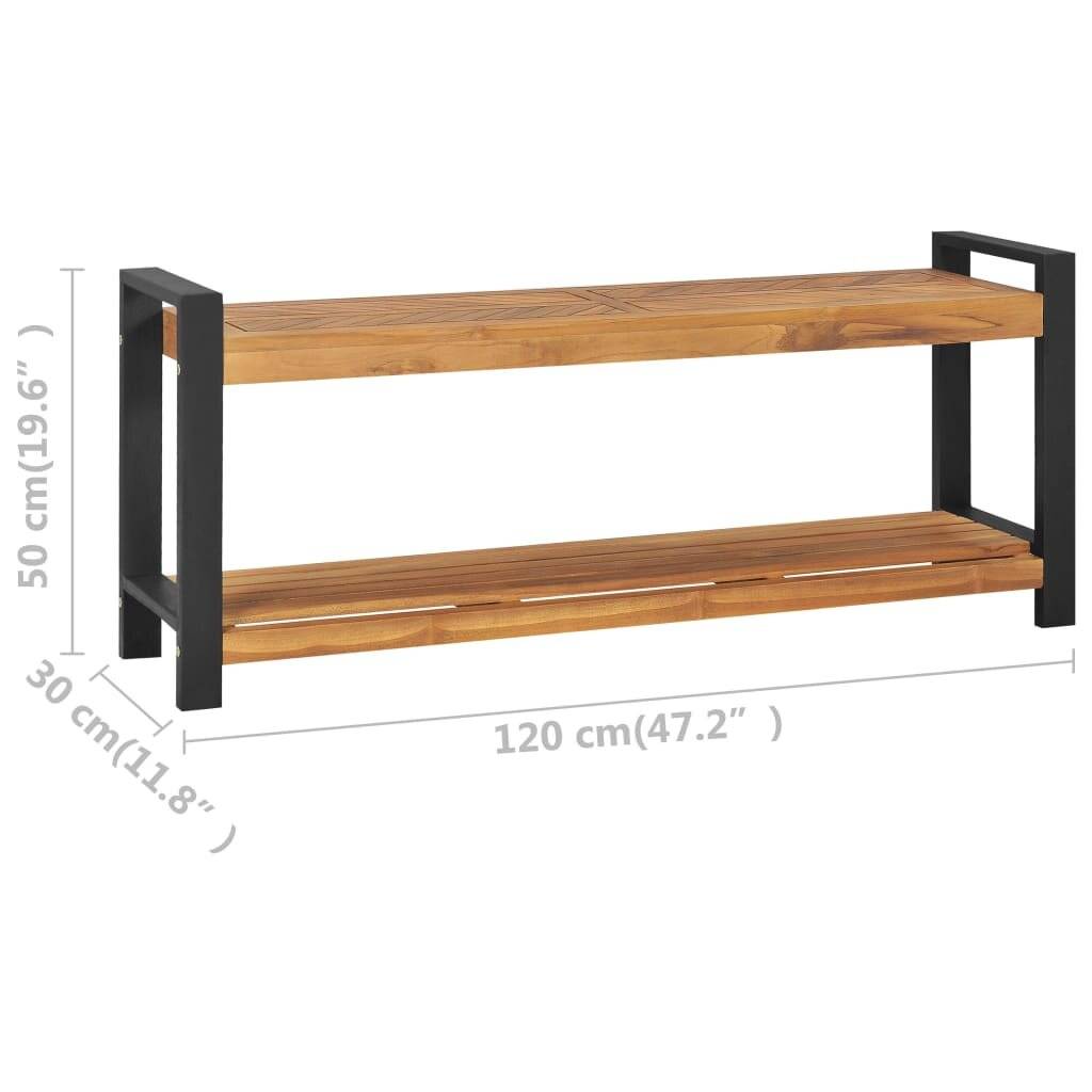 Sitzbank 120 cm Massivholz Teak-6