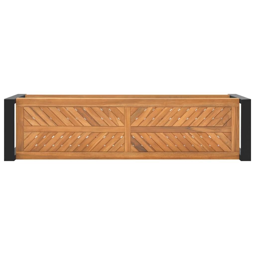 Sitzbank 120 cm Massivholz Teak-3