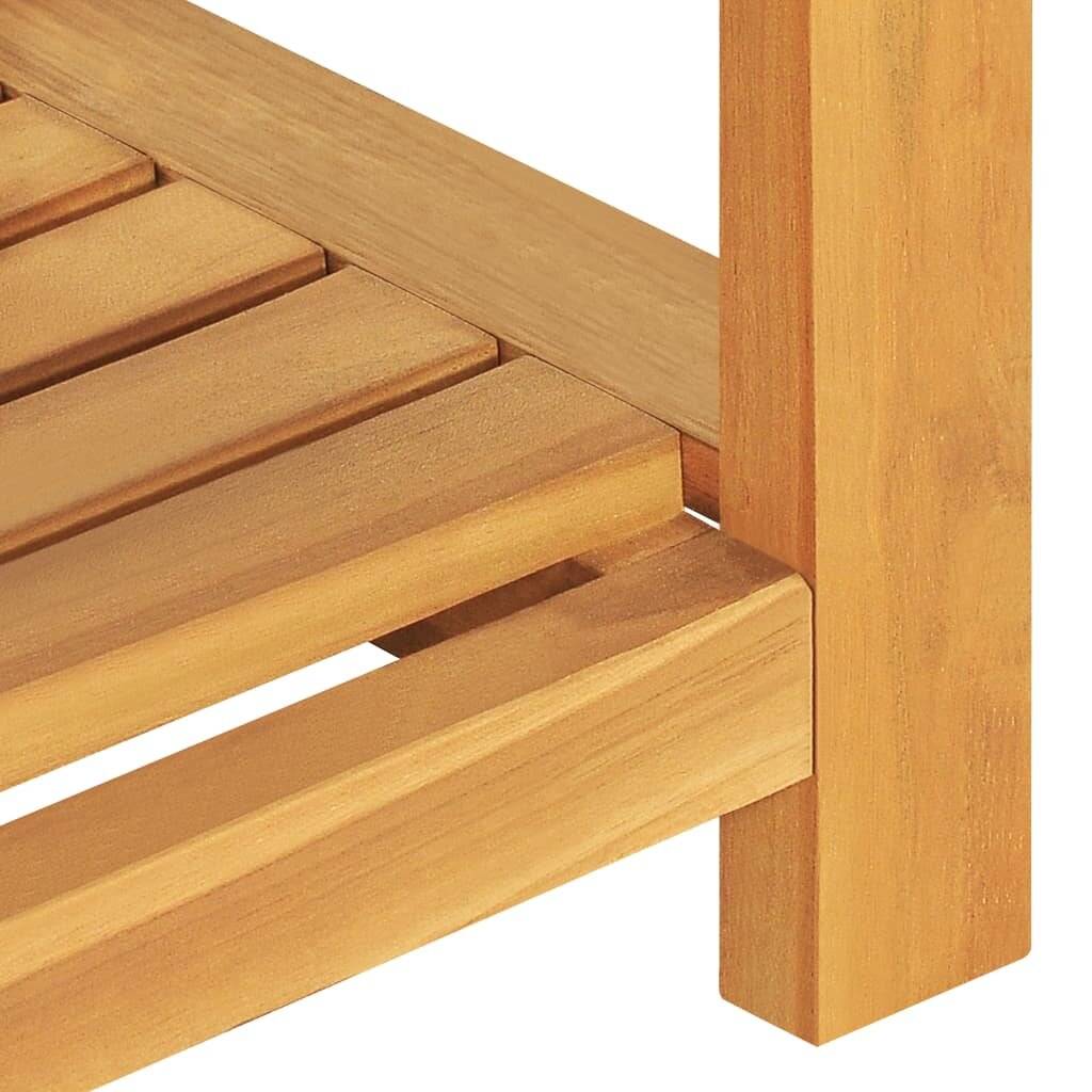 Sitzbank 120 cm Massivholz Teak-5