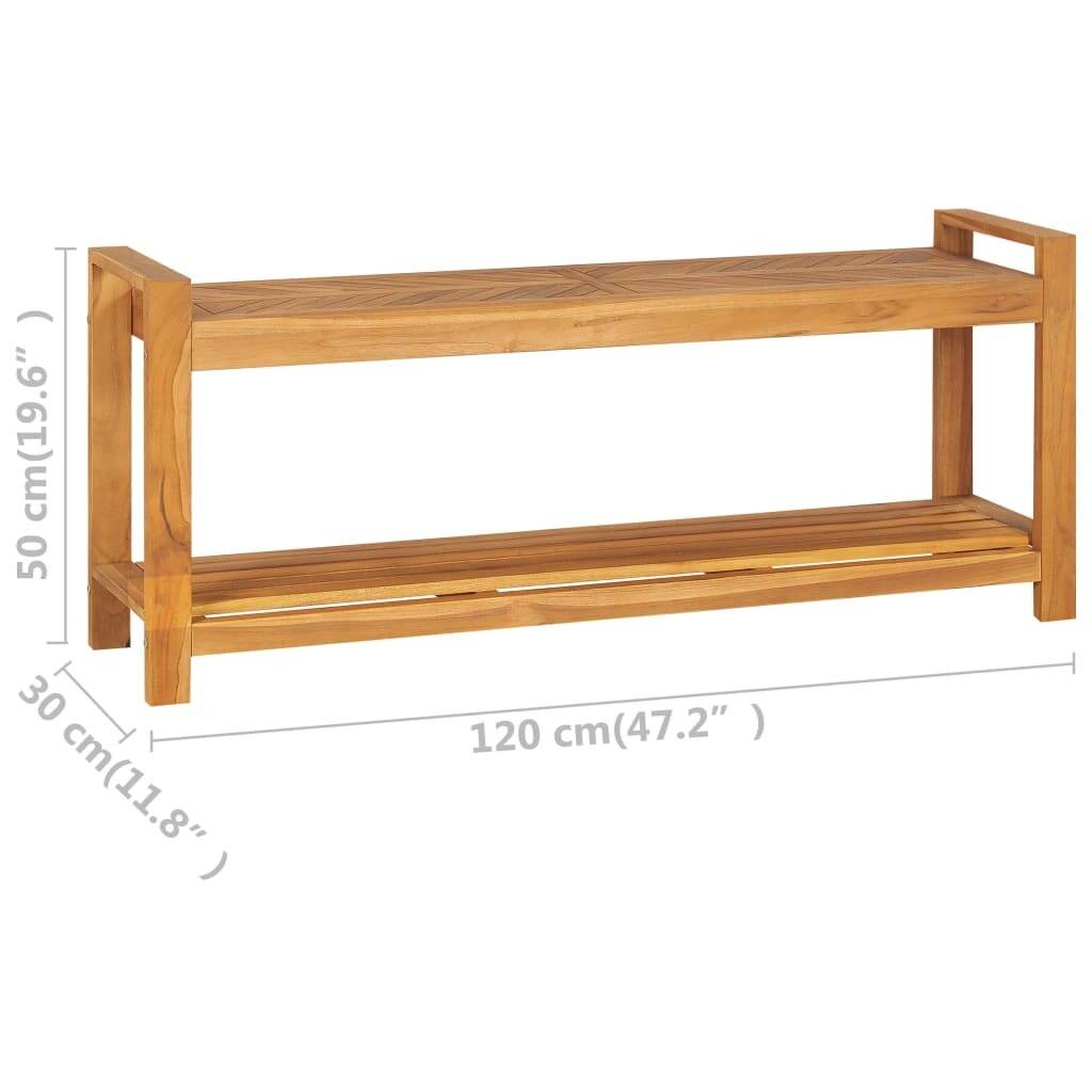 Sitzbank 120 cm Massivholz Teak-6