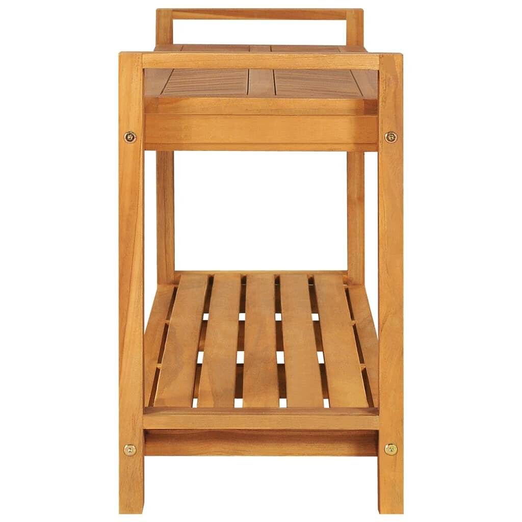 Sitzbank 120 cm Massivholz Teak-2