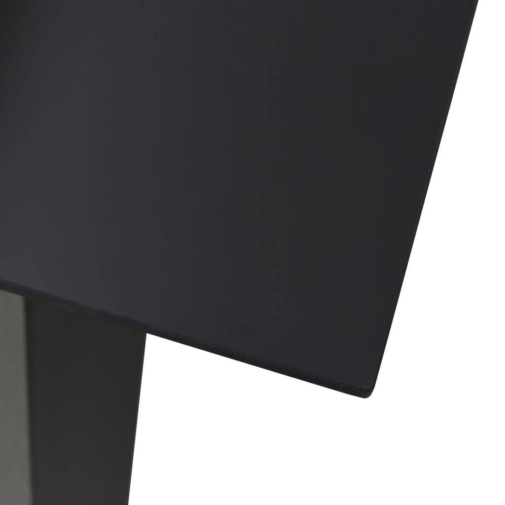 Garten-Esstisch Schwarz 150x80x74 cm Stahl und Glas-1