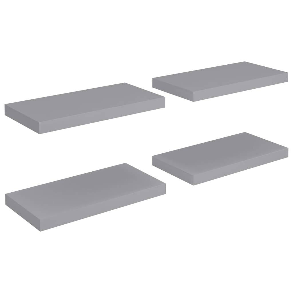Schwebende Wandregale 4 Stk. Grau 50x23x3,8cm MDF-1