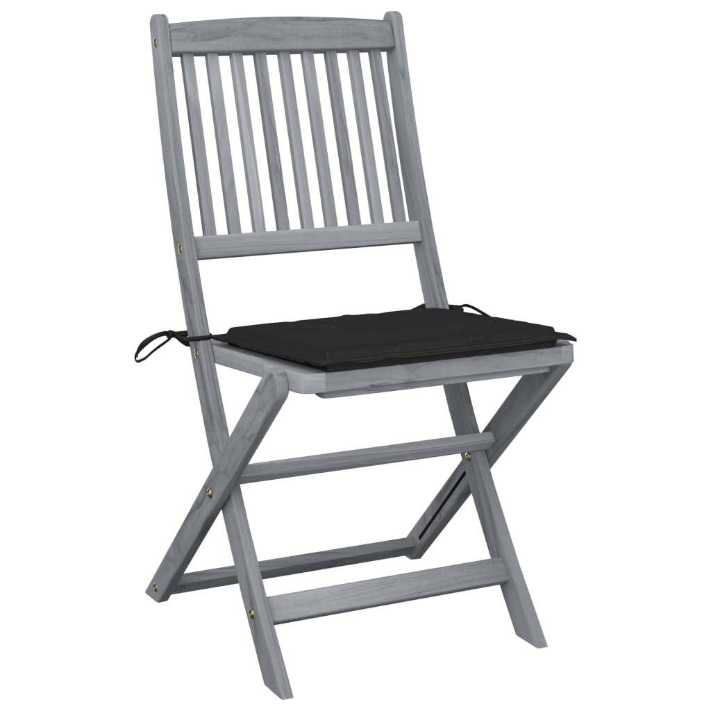 Klappbare Gartenstühle 6 Stk. mit Sitzkissen Massivholz Akazie-1
