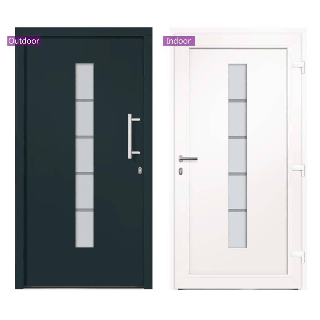 Haustür Aluminium und PVC Anthrazit 100x210 cm-6