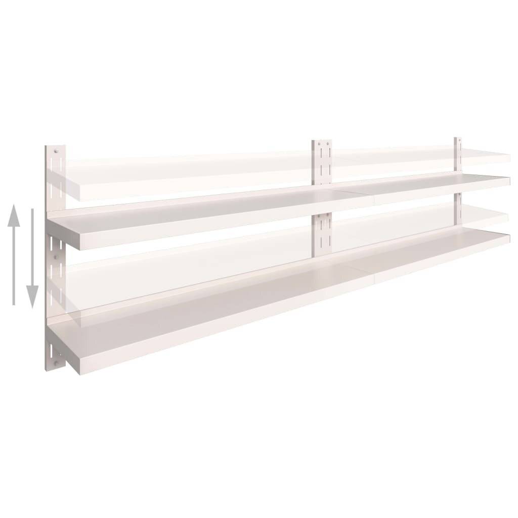 2-stufige Schwebende Wandregale 2 Stk. Edelstahl 300×30 cm-2