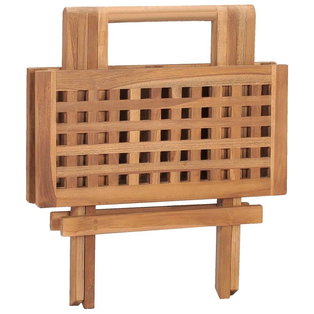 vidaXL Klappbarer Gartentisch 50x50x50 cm Teak Massivholz-5