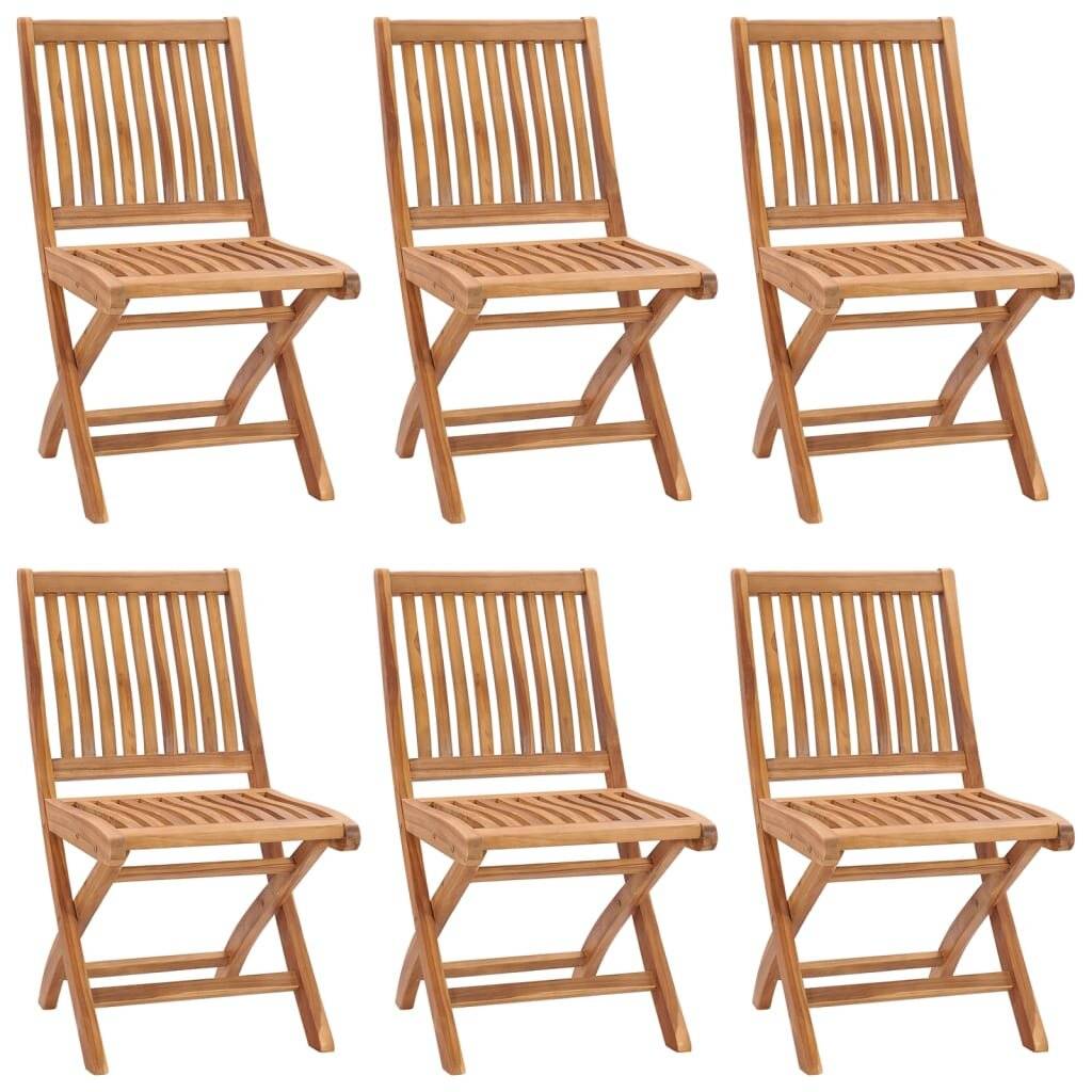 Klappbare Gartenstühle mit Kissen 6 Stk. Massivholz Teak-1