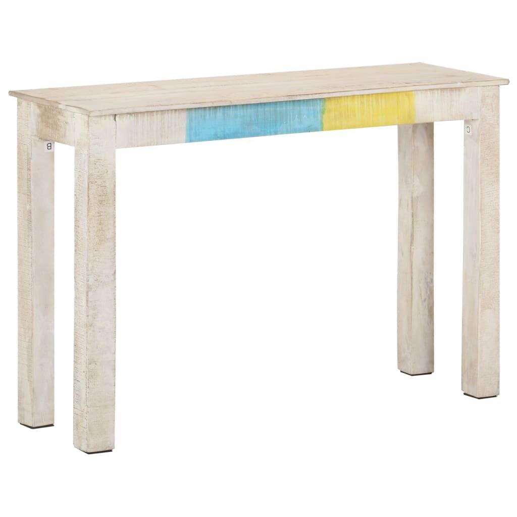 Symbolbild für Konsolentisch Weiß 115x35x77 cm Raues Mangoholz