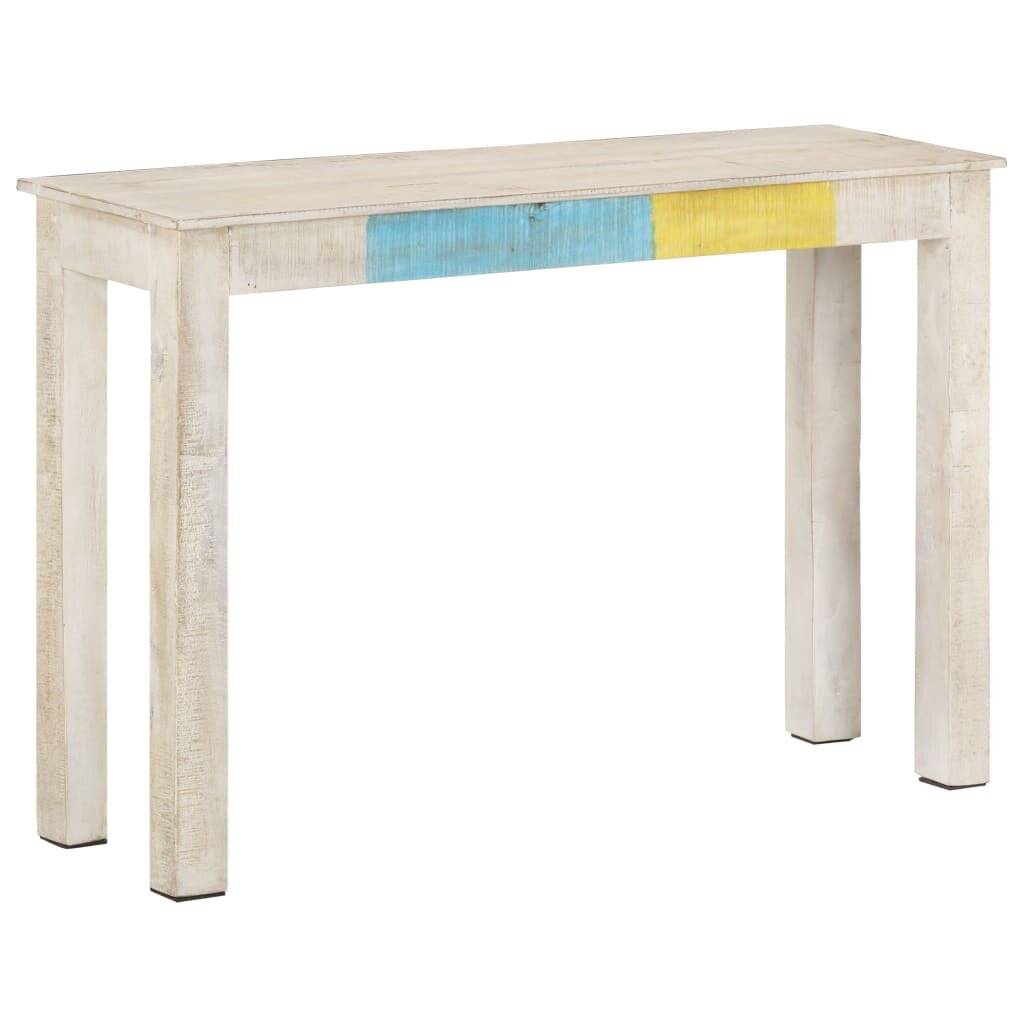 Symbolbild für Konsolentisch Weiß 115x35x77 cm Raues Mangoholz