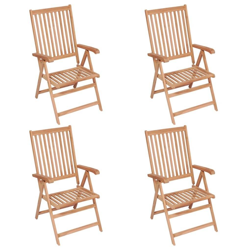 Verstellbare Gartenstühle 4 Stk. Massivholz Teak-0