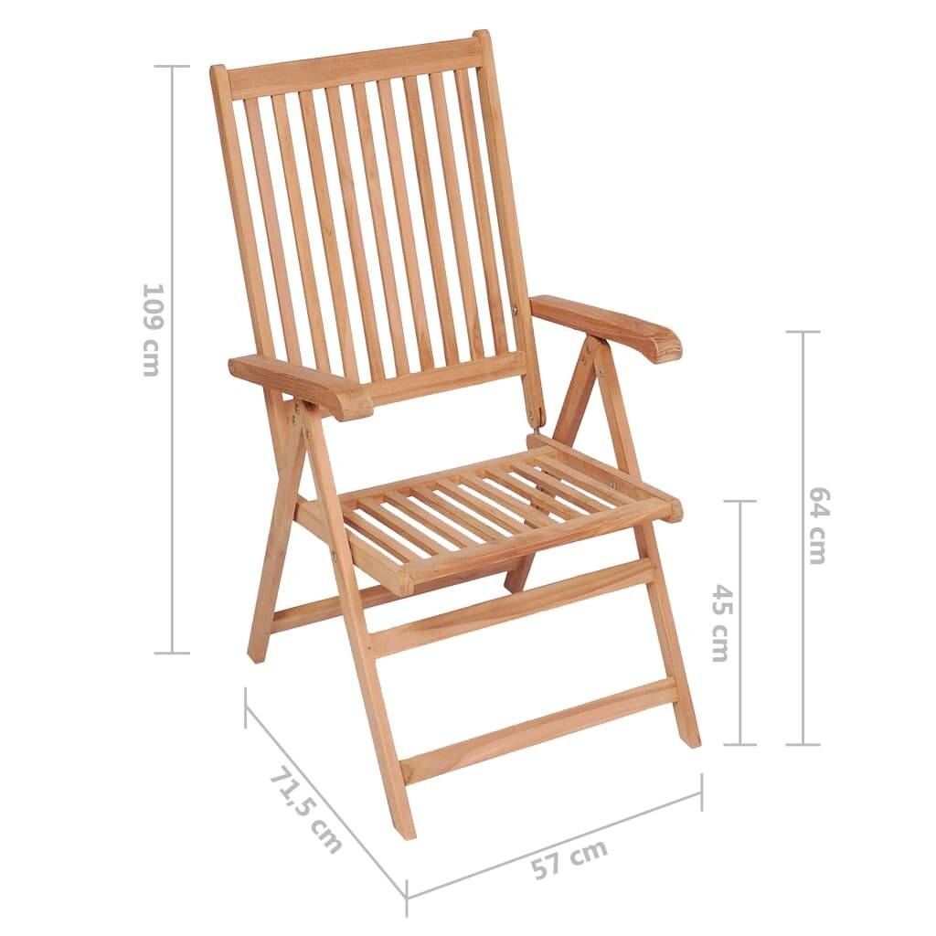 Symbolbild für Verstellbare Gartenstühle 4 Stk. Massivholz Teak