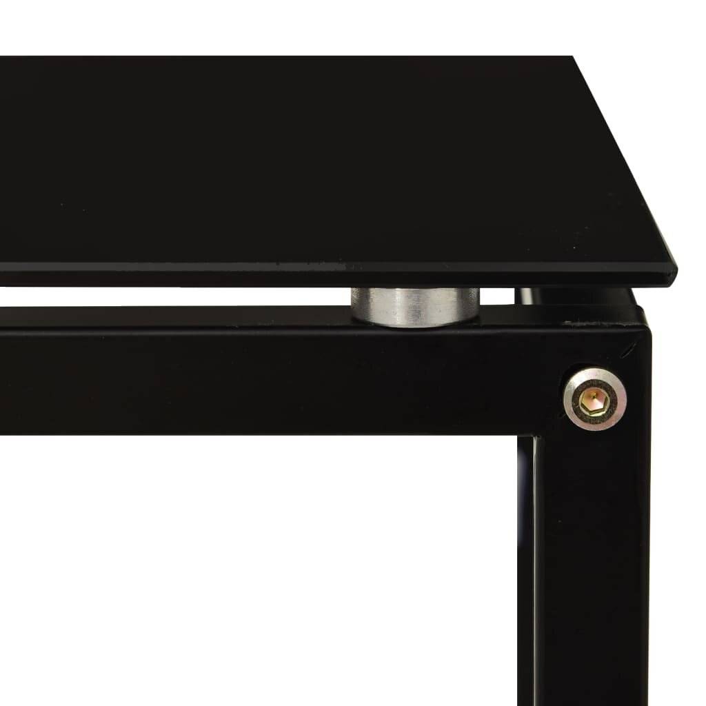 vidaXL Beistelltisch Schwarz 40x40x60 cm Hartglas-5